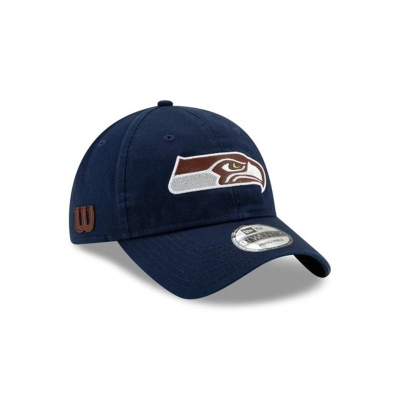 Blue Seattle Seahawks Hat - New Era NFL Wilson 9TWENTY Adjustable Caps USA4685193